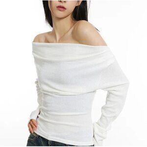 Free People Snowbunny Off the Shoulder Long Sleeve Tee